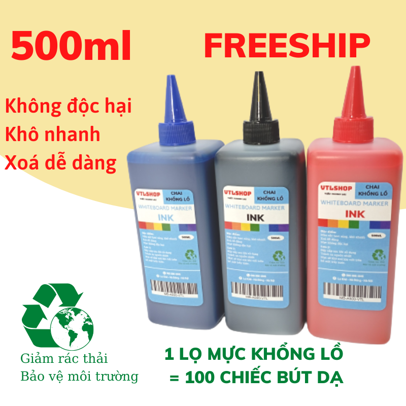 Combo mực bảng trắng VTL 500ml và 1 bút bảng trắng