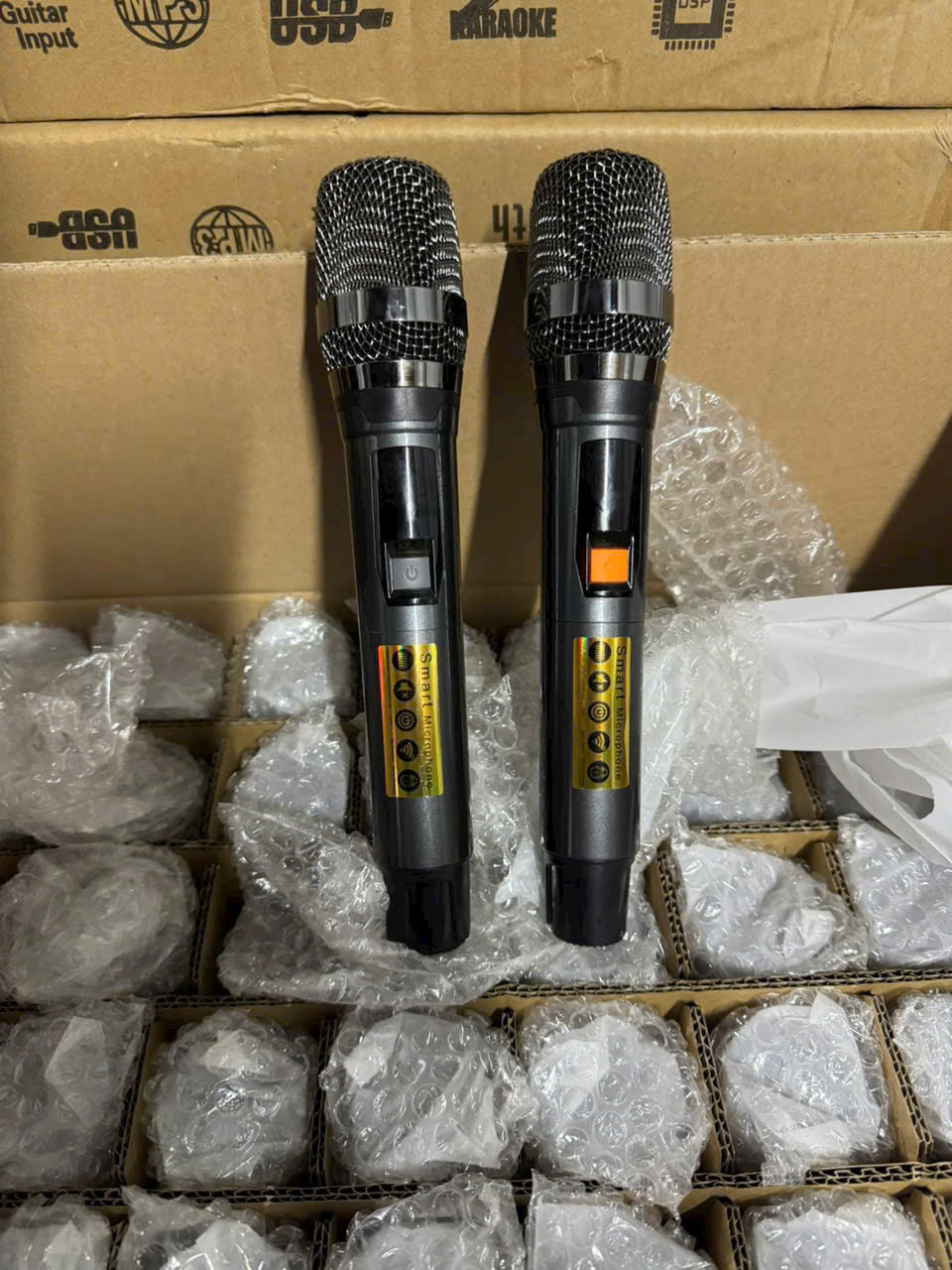 2 MICRO loa kéo không dây kèm mic mạch mới đầu kim loại cho loa kéo