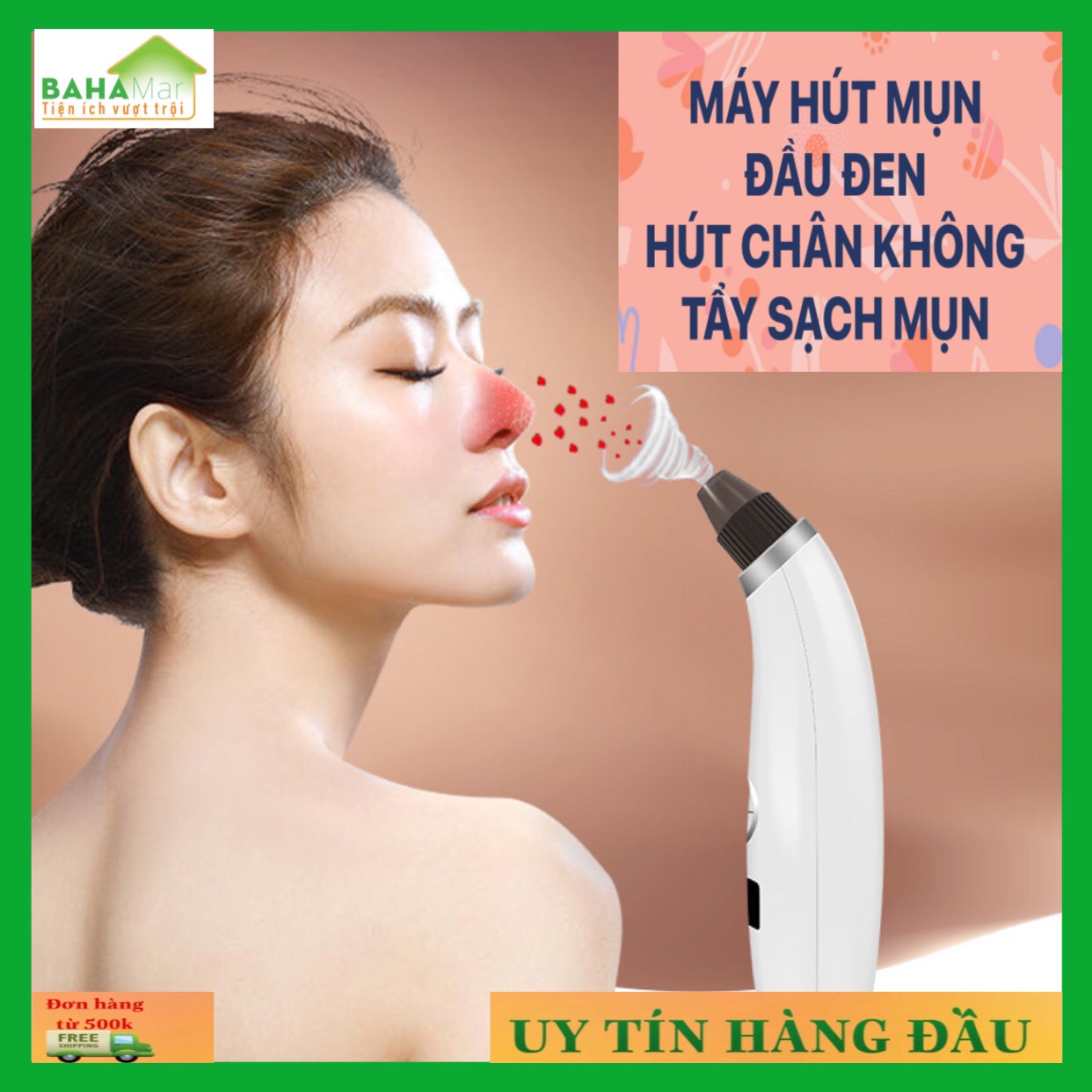 Máy hút mụn đầu đen - hút chân không tẩy sạch mụn "bahamar" hút mụn đầu đen và loại bỏ các khuyết điểm trên da