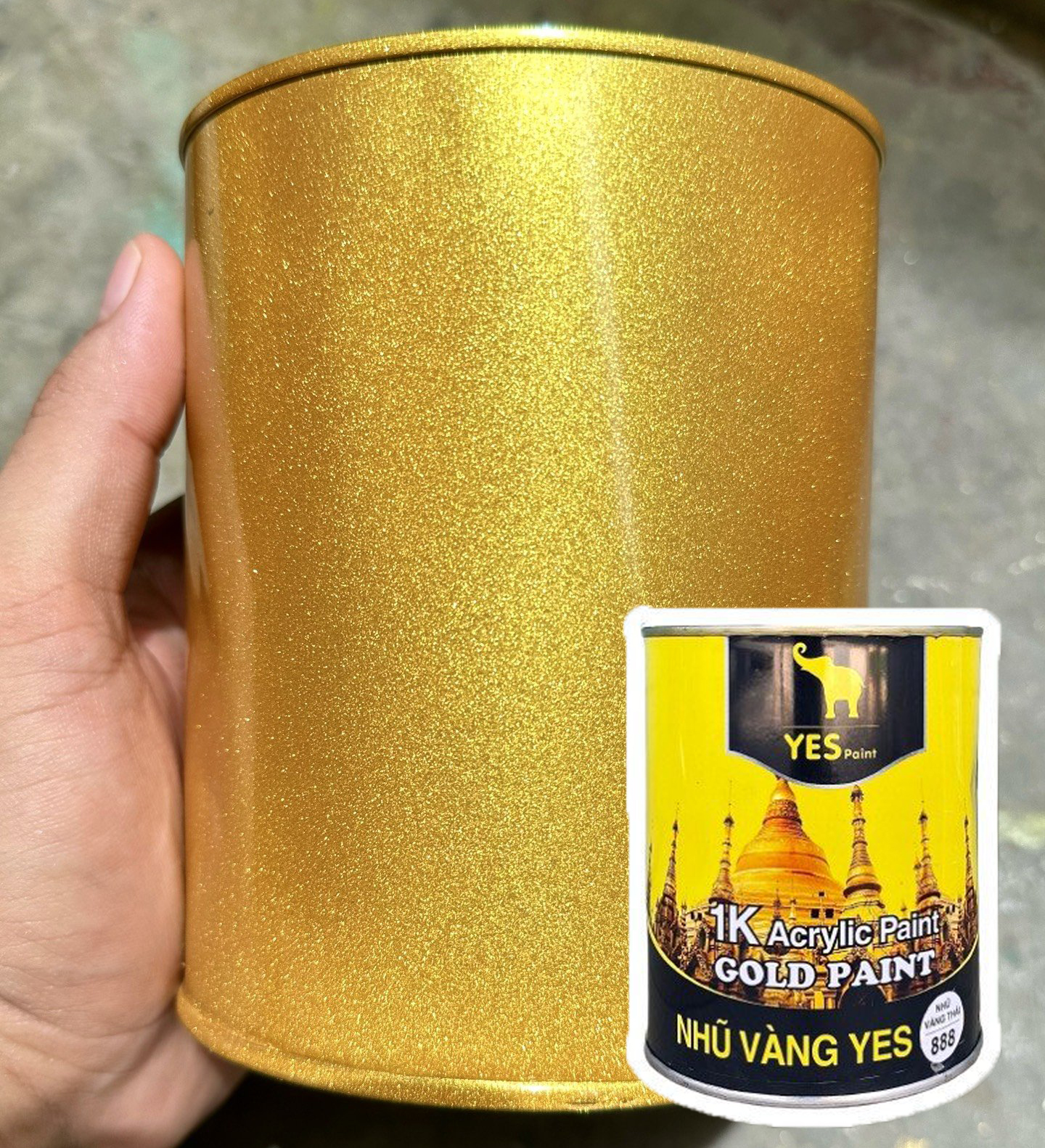 Sơn kẽm, sơn sắt nhũ vàng 888