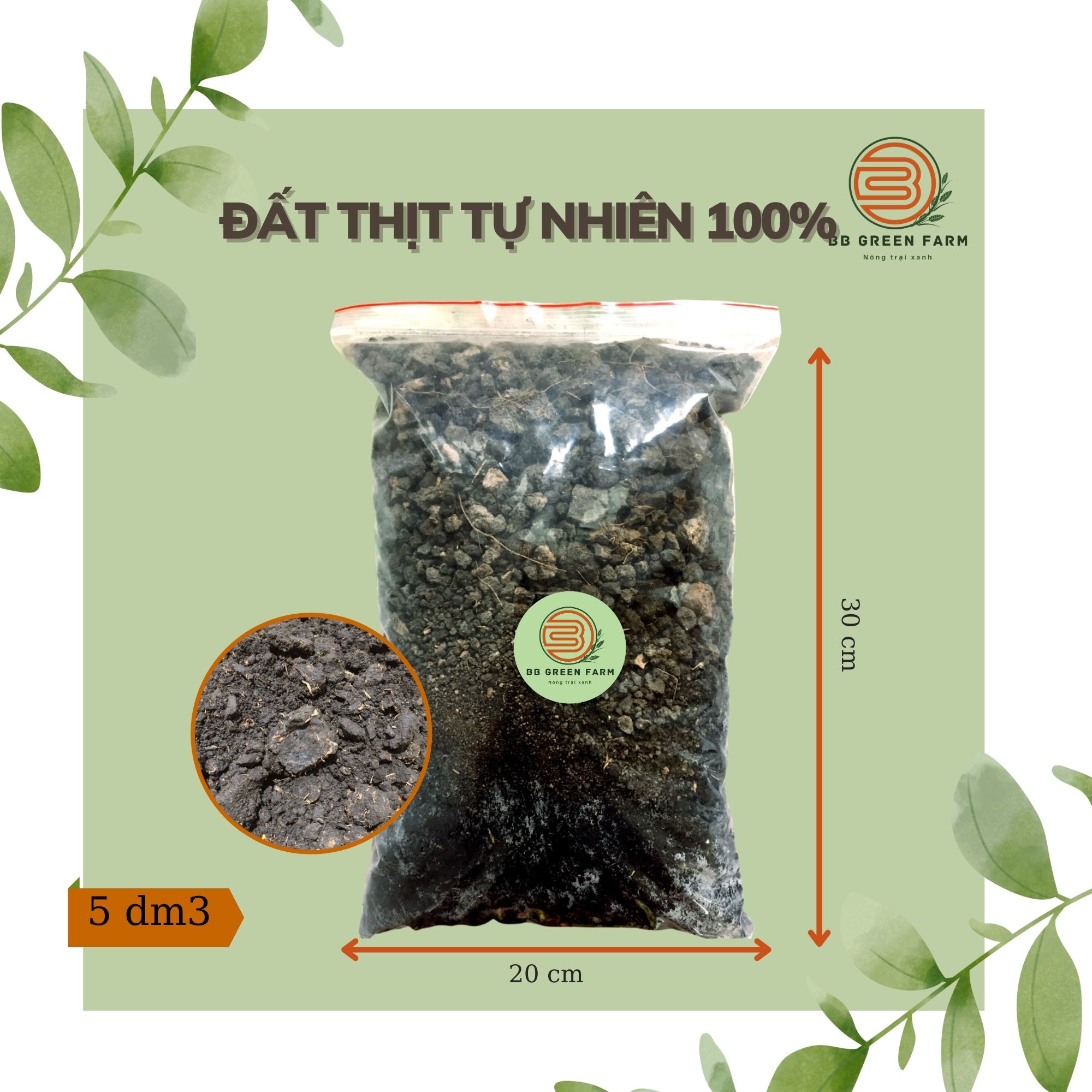 Đất thịt tự nhiên 100%