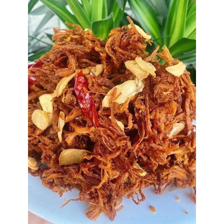 [Hộp 500g] KHÔ GÀ CHÁY TỎI LOẠI 1 - MỀM, DAI
