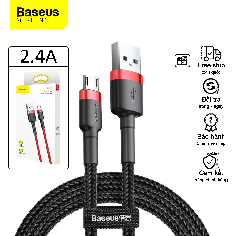Dây sạc nhanh micro usb và cáp sạc truyền dữ liệu 2.4A baseus cafule cáp sạc dây dài 1m 2m 3m nhanh micro cho samsung oppo