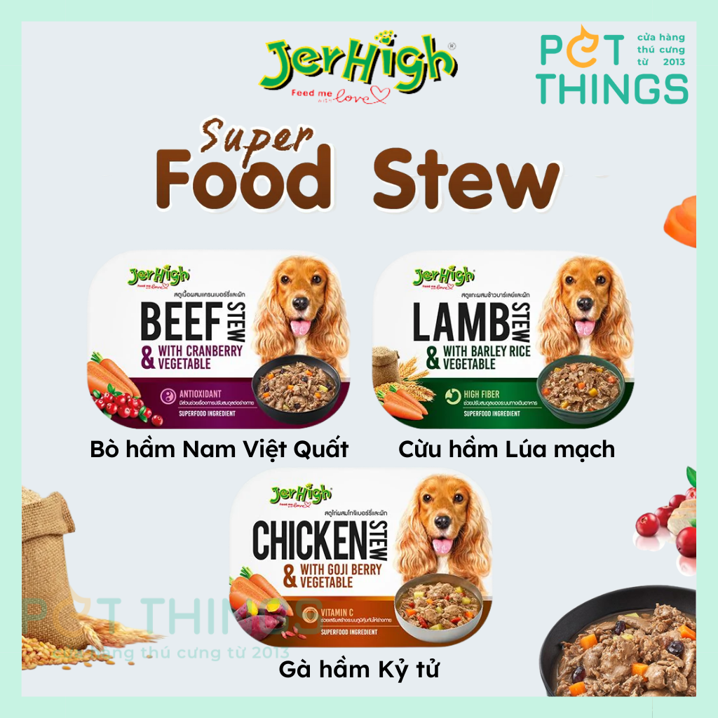 Jerhigh Super Food Stew - Thịt Hầm Rau Củ 200g Cho Chó