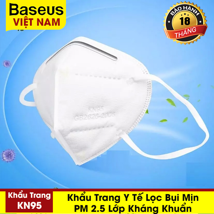 Khẩu trang y tế  KN 95 PM 2.5 lọc bụi mịn (1 chiếc), 4 lớp kháng khuẩn