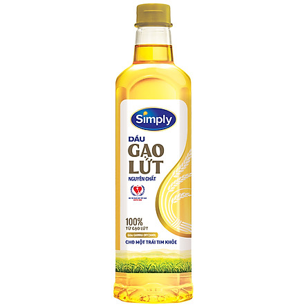 Dầu gạo lứt nguyên chất Simply RBO 1L