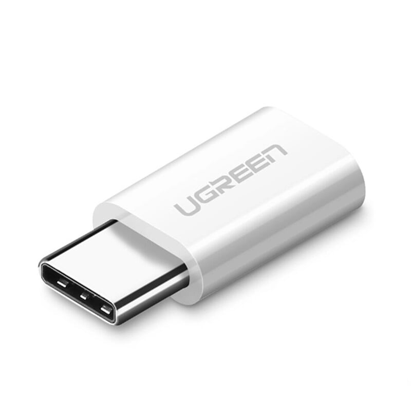 Ugreen 30864 màu trắng đầu chuyển đổi type c sang micro usb vỏ nhựa abs us157