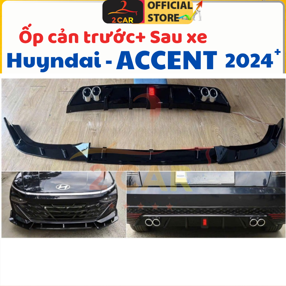 Latest Combo of Front Bumper, Rear Bumper, and Lip for Hyundai Accent 2024 2025 2026, Super Sporty and Stylish Model, Easy to Install