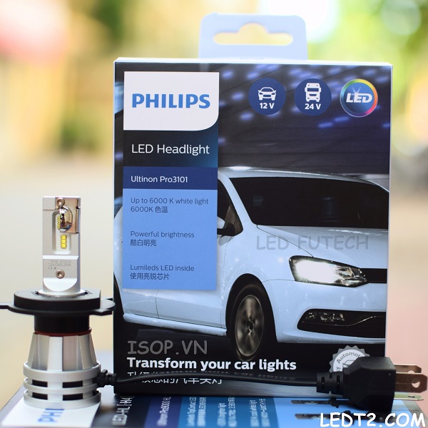 [LEDT2 ISOP] Đèn pha LED Philips Ultinon Pro3101 [Số lượng: 1 cái] [Bảo hành 1 năm]