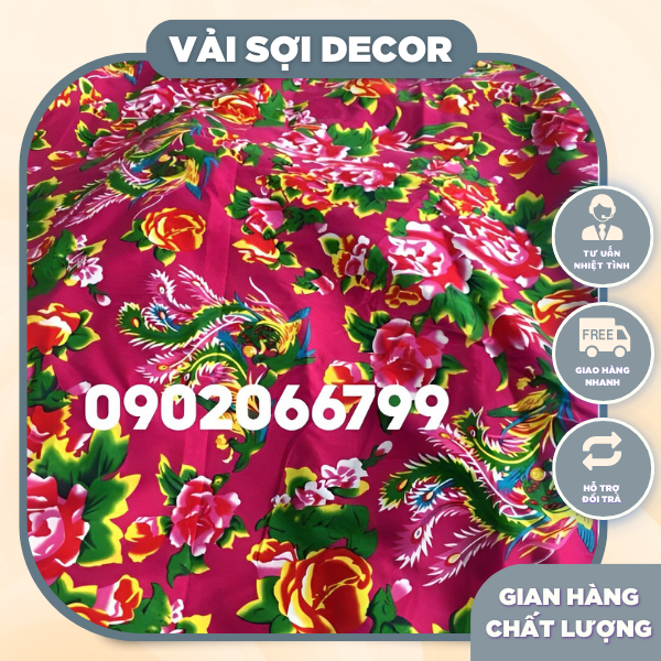 Vải chăn con công màu đen chất đẹp khổ vải 1,6m