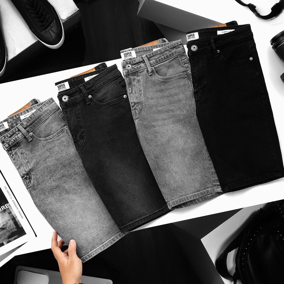 quần short jean nam đen trơn NHIỀU MẪU MỚI hotquần bò jean nam ngắn thời trang chất jean dày mềm co giãn KAYSTORE