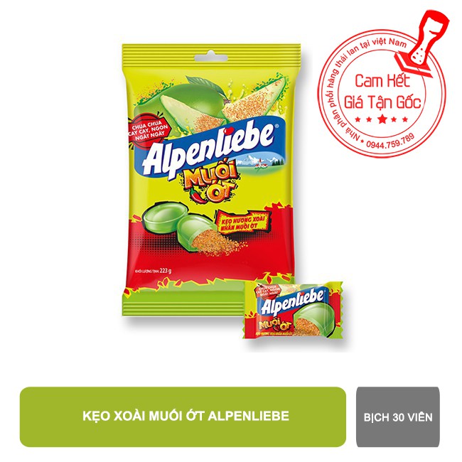 Kẹo Xoài Muối Ớt ALPENLIBE loại bịch 30 viên kẹo