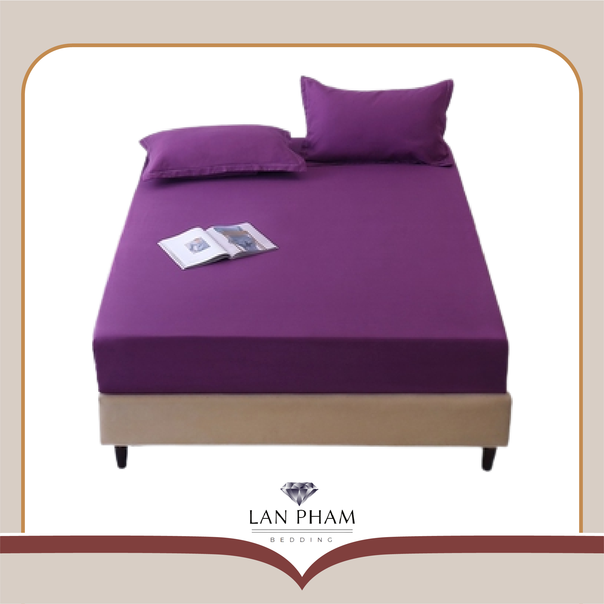Ga - Drap Giường Lẻ Thun Mát Lạnh Lan Pham Bedding - Màu Tím Cẩm