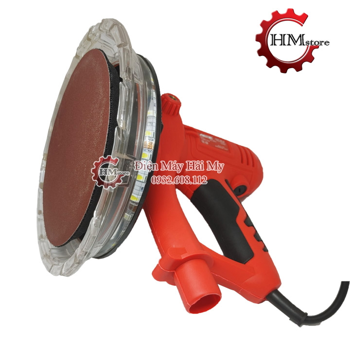 Máy chà tường có hút bụi ACZ 180-6 điều tốc, công suất 1250w, đường kính 180mm, có đèn led - Máy xã bột trét tường, máy chà nhám tường, máy chà tường sơn nước - Bảo hành 6 tháng - HẢI MY STORE