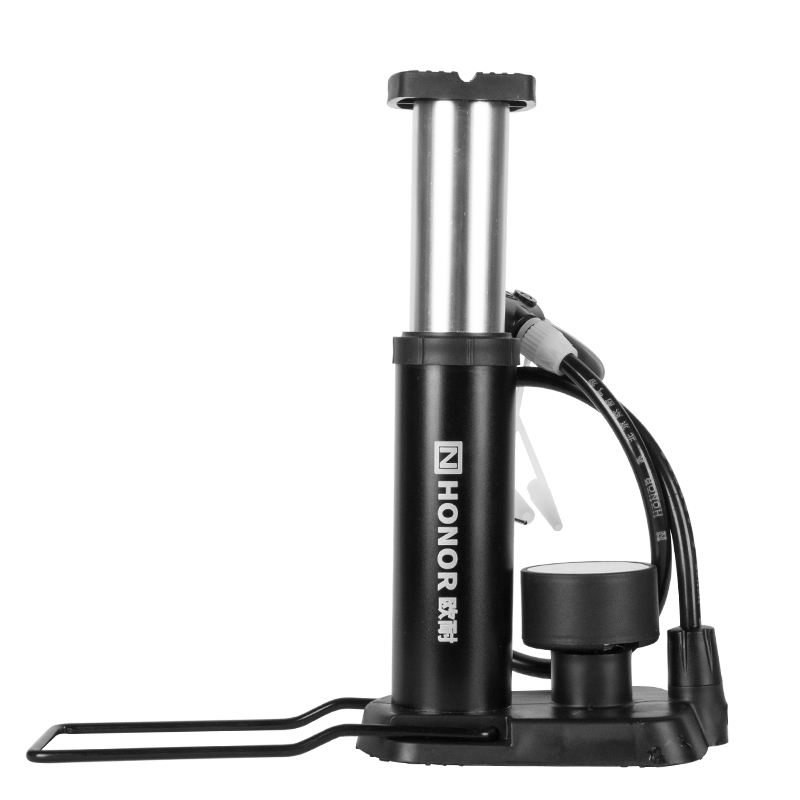 Bơm đạp chân đa năng Mini -Bơm gấp gọn có đồng hồ