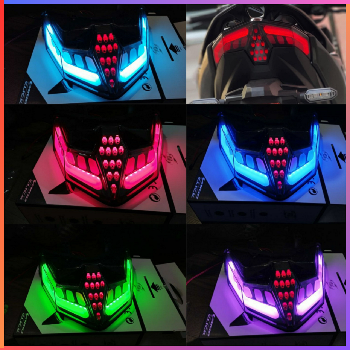 SP Của Shark Power - Đèn Hậu Gắn VARIO 125/150 Tích Hợp Xi Nhan Led Audi 7 Màu - Full Hiệu Ứng