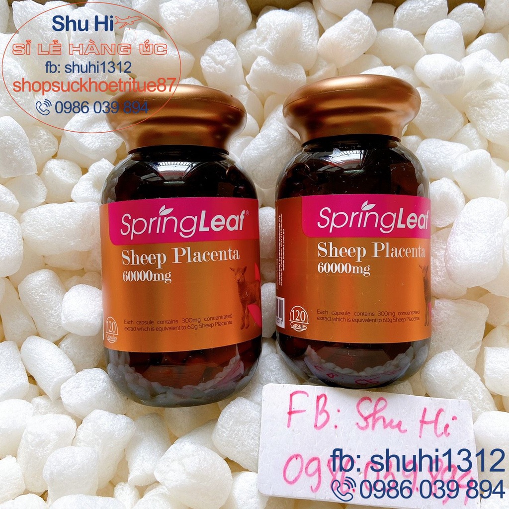 Nhau Thai Cừu Sheep Placenta Springleaf 60000 mg 120 Viên