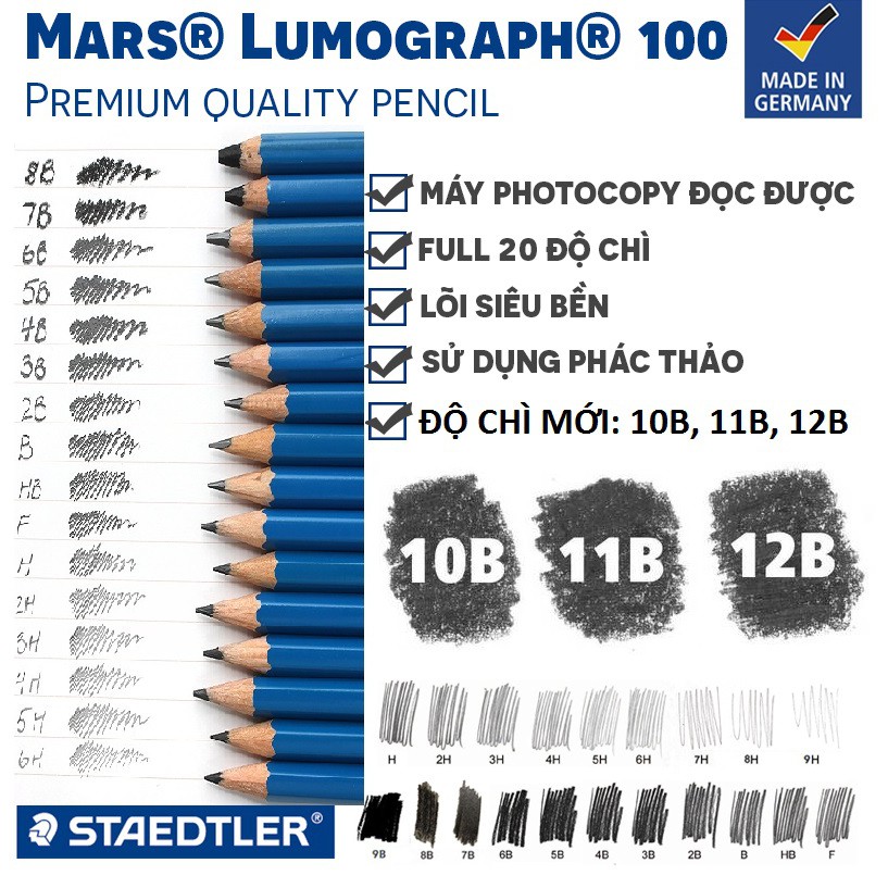 Bút chì gỗ staedtler từ hb - 12b