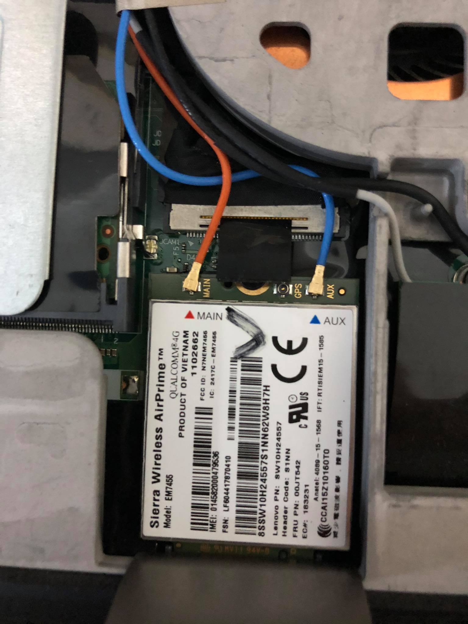 Card WWAN 4G LTE EM7455 dùng cho Lenovo ThinkPad L470, L570, T470p,T570, X270, P50, P51, P70, P71