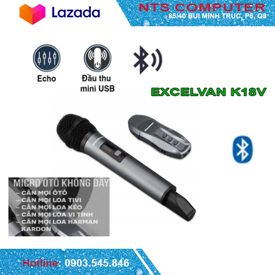 Micro karaoke không dây k18v chính hãng