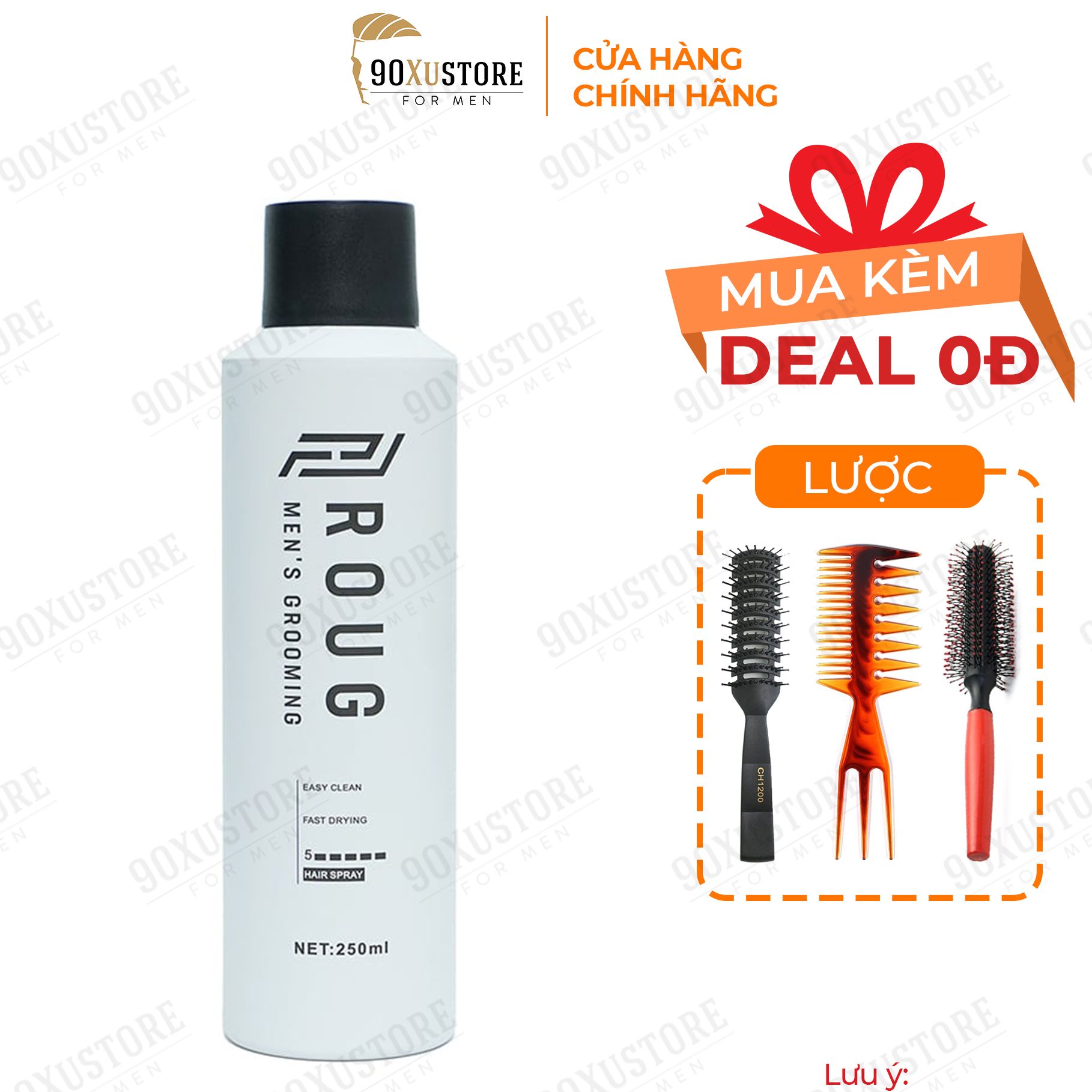 Gôm xịt giữ nếp tóc nam Roug Spray 250ml