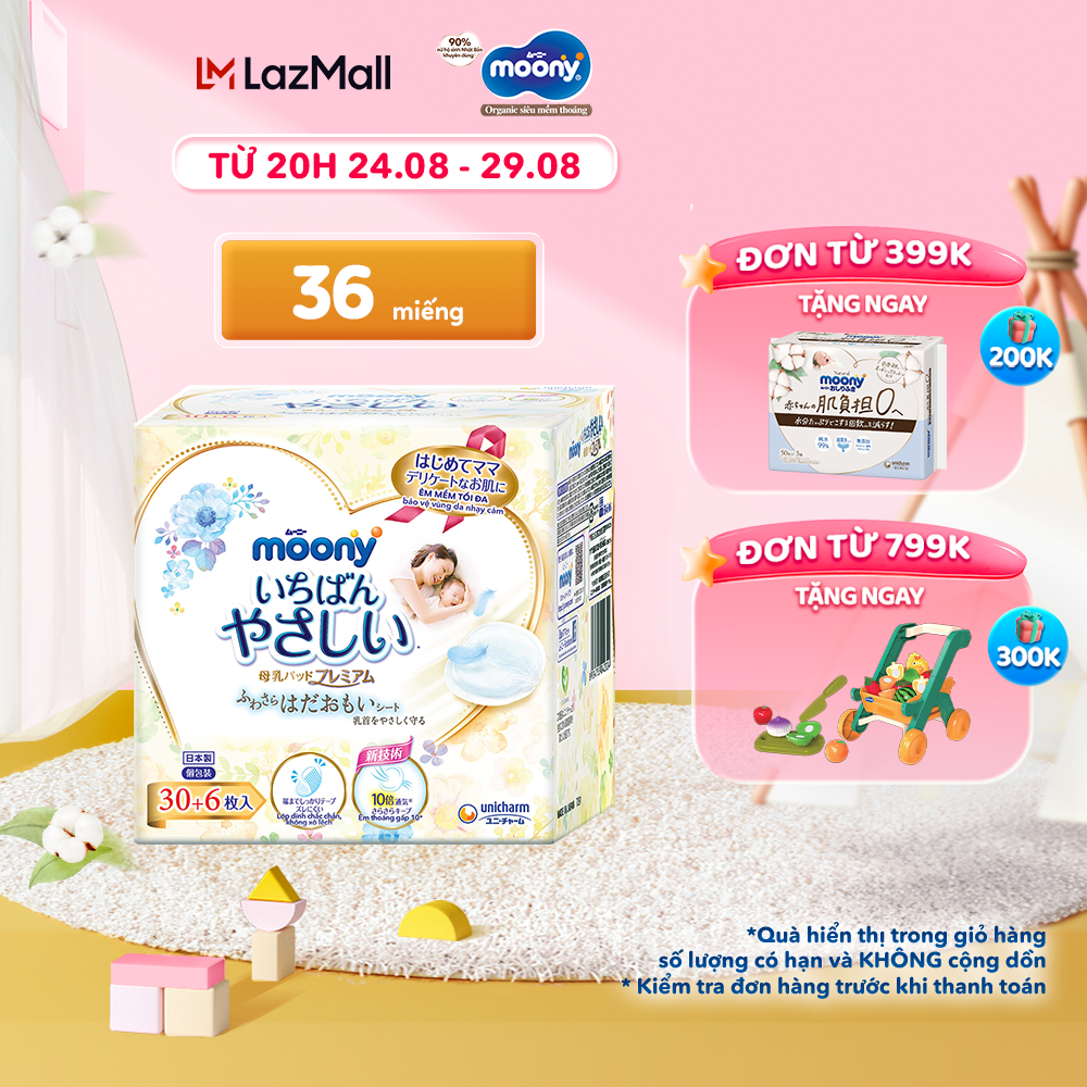 Miếng lót thấm sữa Moony cho mẹ 36 miếng/hộp
