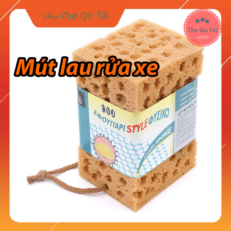Mút lau rửa xe hơi ô tô có dây treo