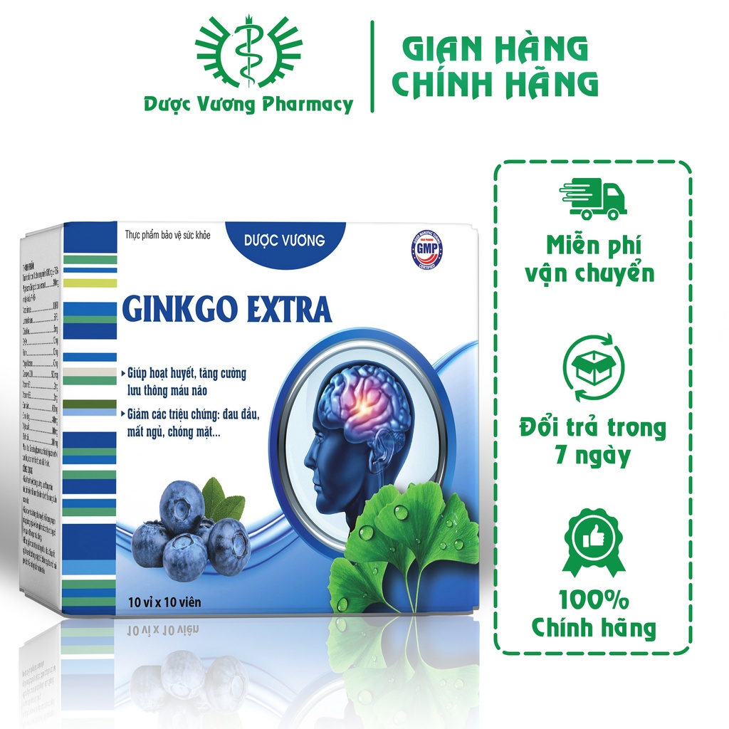 Ginkgo Extra DV Dược Vương - Hỗ trợ hoạt huyết, tăng cường tuần hoàn máu não