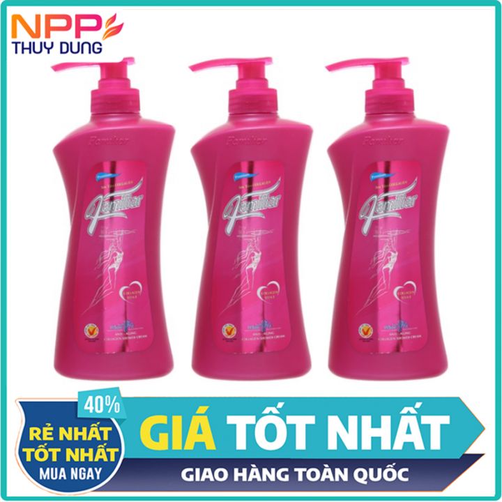 Combo 3 Sữa tắm Collagen Familiar hồng chai 550ml