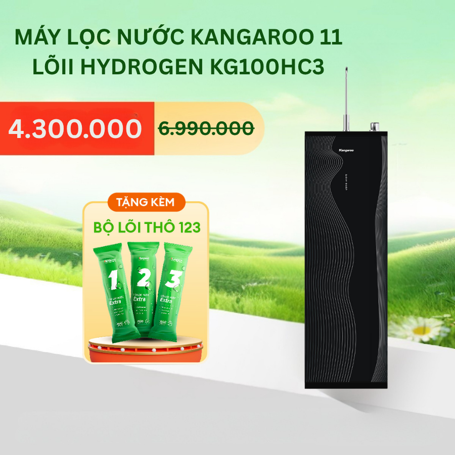 [MIỄN PHÍ LẮP ĐẶT] Máy Lọc Nước KANGAROO 11 LõiI HYDROGEN KG100HC3