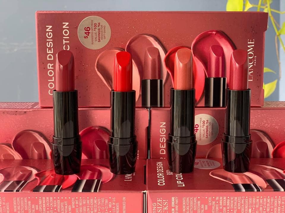 Set 4 cây son tone đỏ của lancôme color design red lip collection - nhập mỹ