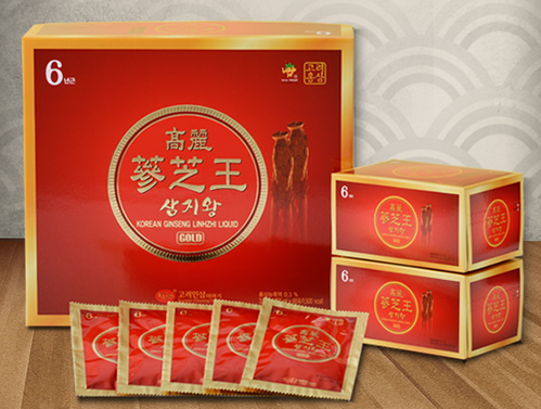 Nước hồng sâm linh chi Hàn Quốc hộp 30 gói Giúp bồi bổ sức khỏe