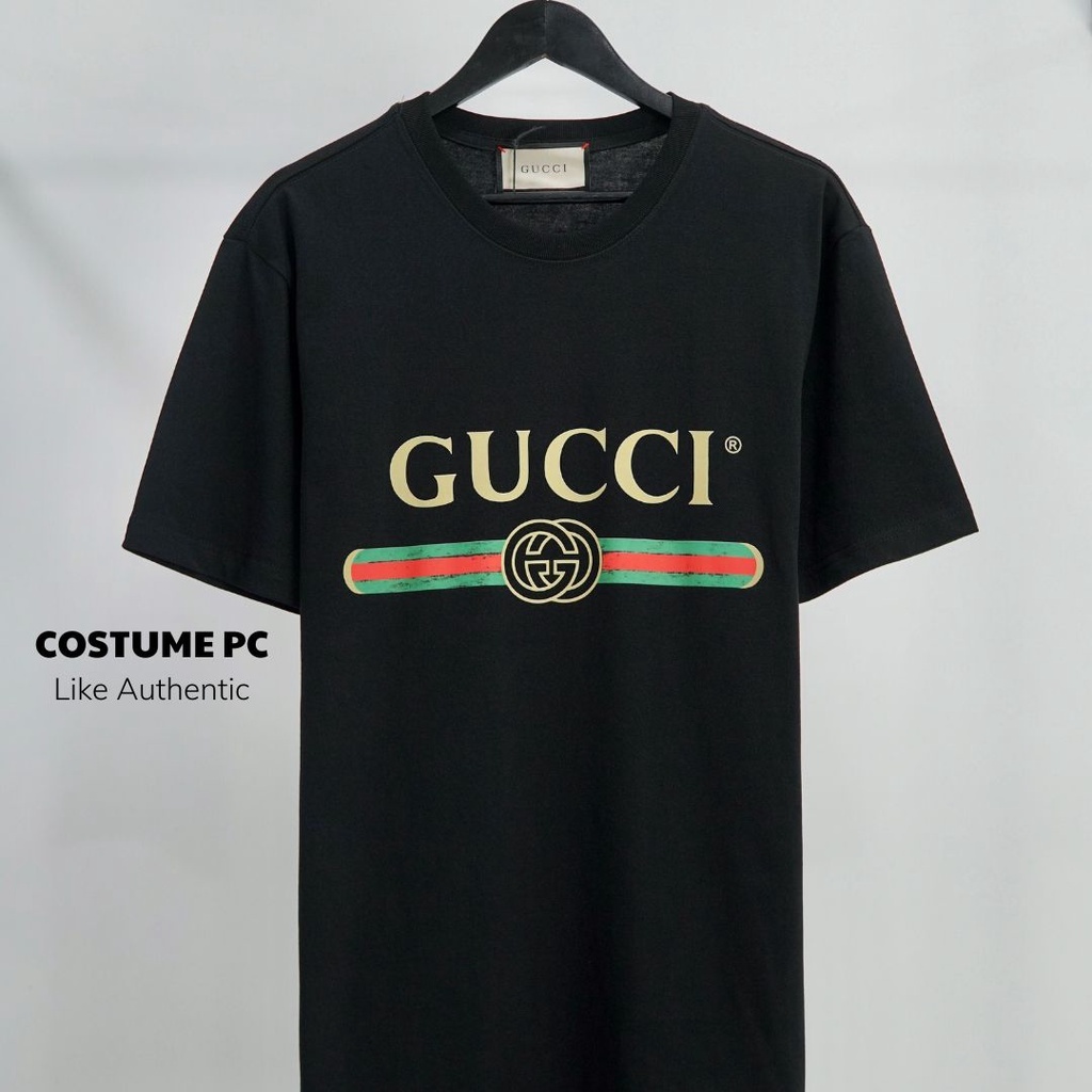 Áo thun Unisex Luxury Fake Logo Black phông tay lỡ nam nữ oversized Form rộng.