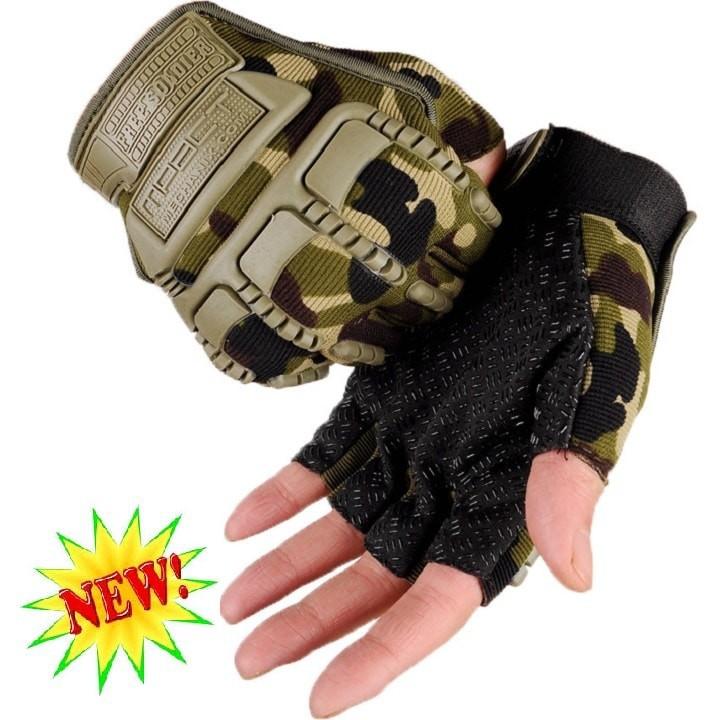 Găng tay, bao tay nam cụt ngón bảo vệ mu bàn tay và tăng độ bám Mechanix Mpact