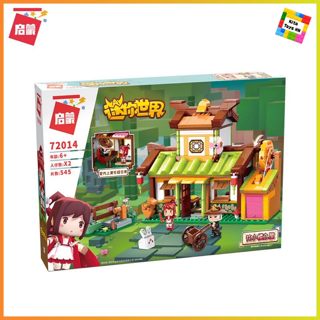 Bộ đồ chơi lego lắp ráp mô hình qman 72014 minecraft mini world nhà hoa khai sáng 545 mảnh ghép kèm 2 minifigures