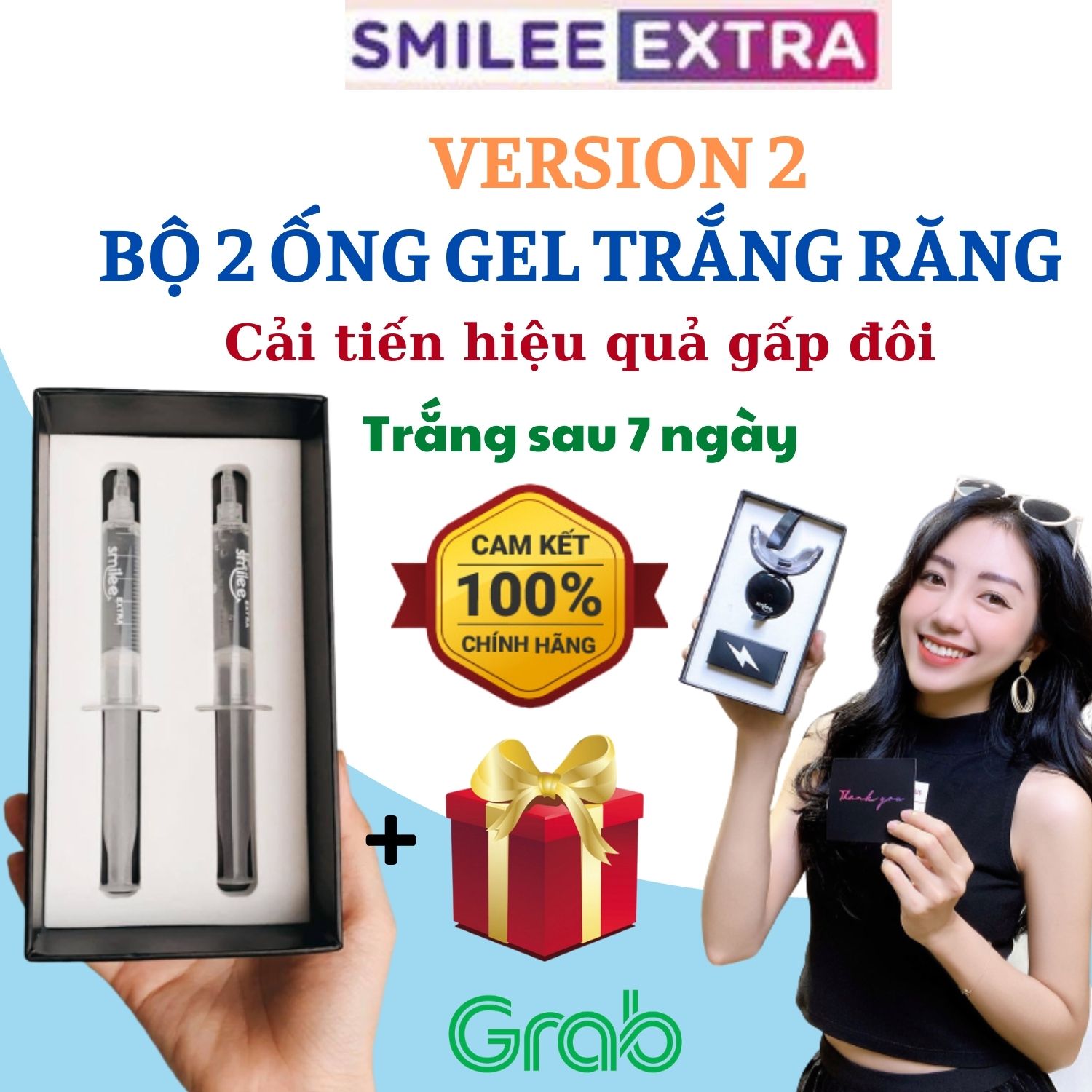 [HCM][Tặng quà] Bộ 2 Gel lẻ Smilee Extra Version 2 tẩy trắng răng tại nhà An toàn men răng-Đạt chuẩn quốc tế-ISO:22716 - 2007