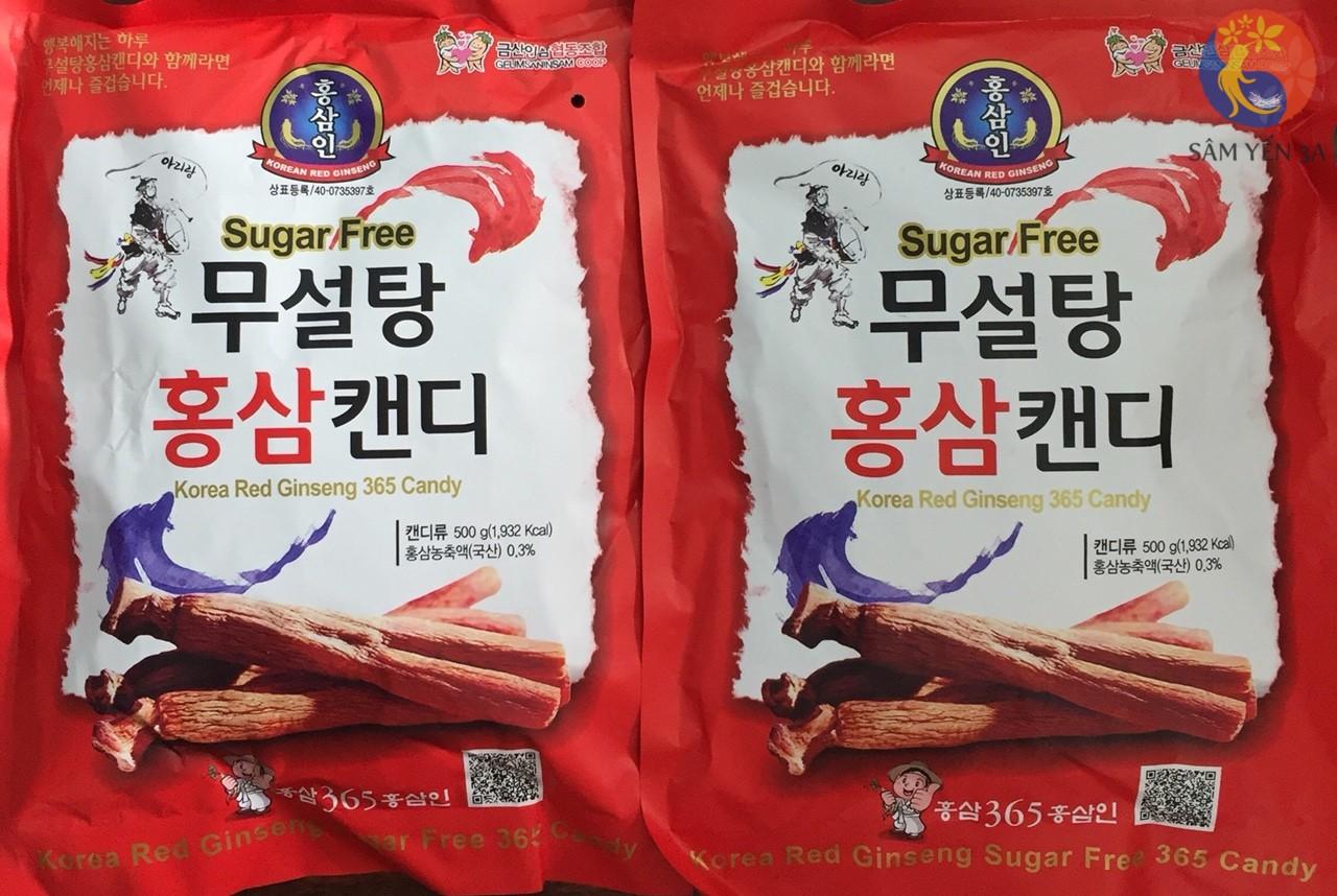 [HCM]Kẹo hồng sâm không đường 365 Hàn quốc 500g- 2 gói có tác dụng thư giản thoải mái giảm stress chống say xe.  Kẹo không đường ăn kiêng kẹo dành cho người tiểu đường- PP Sâm yến 3A
