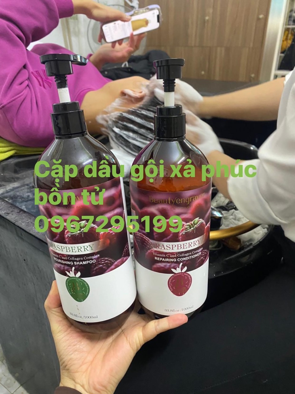 Cặp dầu gội dưỡng sinh phúc bồn tử 1000ml chuyên spa