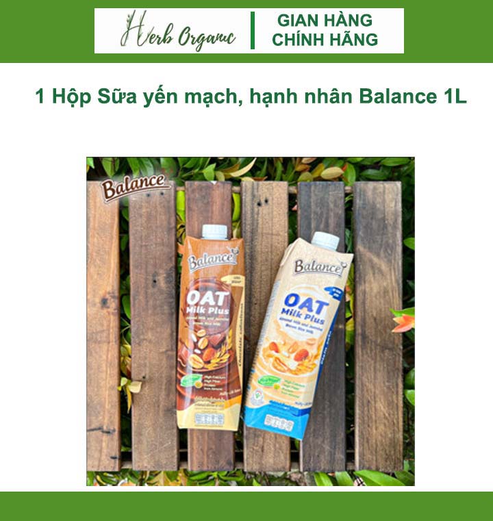 [HÀNG MỚI] 1 Hộp Sữa yến mạch, hạnh nhân Balance 1L (Vị Truyền Thống & Vị socola)