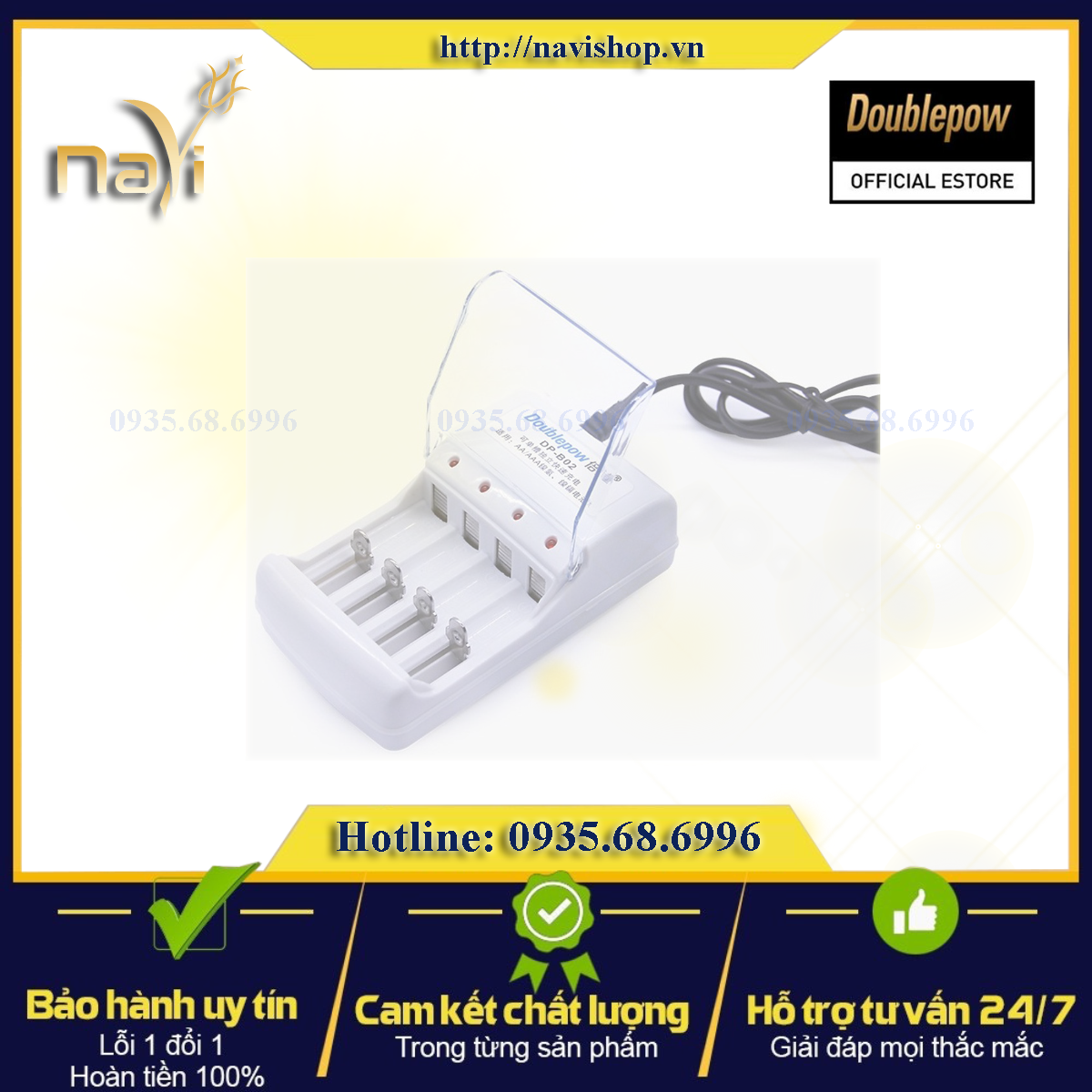 ĐỐC SẠC 4 CỔNG DOUBLEPOW AA/AAA