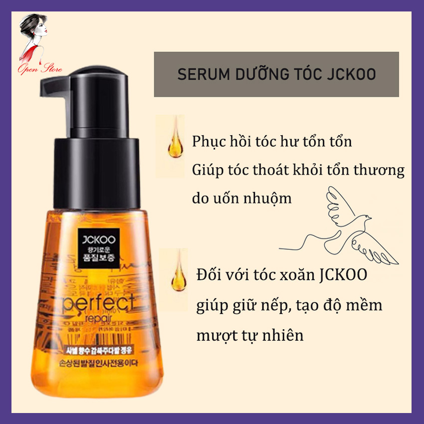 [CHÍNH HÃNG] Dầu Dưỡng Tóc Jckoo, Serum Dưỡng Tóc, Giúp Tóc Mềm Mượt, Chống Rụng Tóc, Dành Cho Tóc Hư Tổn, Uốn Nhuộm, Xoăn Xù, Open Store