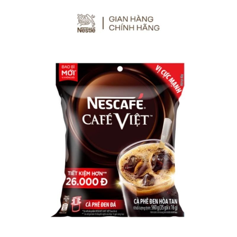 Nescafe cafe việt cà phê đen đá 560 gram đậm đà