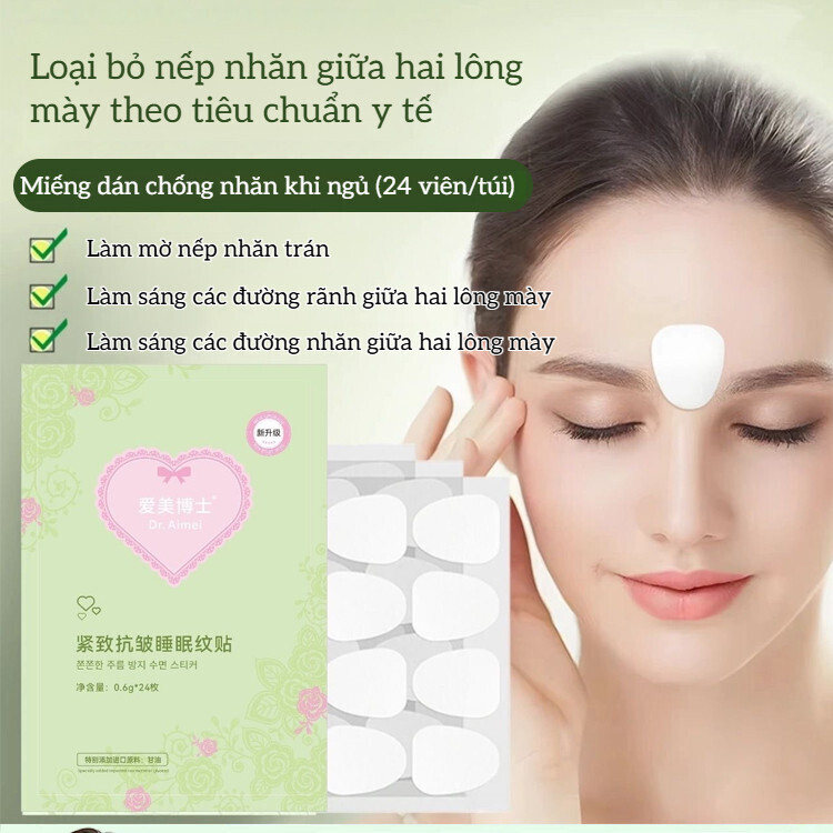 【Chống Lão Hóa】Miếng Dán Giảm Nếp Nhăn Ban Đêm/Dán Dưỡng Ẩm Vùng Trán,Mắt, Khóe Miệng/Xóa Nếp Nhăn,Làm Săn Chắc Da/Miếng