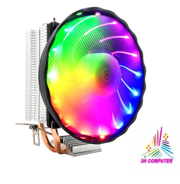 Quạt tản nhiệt CPU LED RGB đa năng dùng cho socket 775/1155/1156/AMD -Tản Nhiệt Khí Cool Storm CT-2U LED 7 MÀU - Hỗ Trợ All CPU