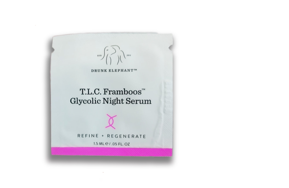 Sample serum chống lão hóa, ngừa mụn, giảm nếp nhăn và làm sáng da Drunk Elephant T.L.C. Framboos™ Glycolic Night 1.5ml (SER55)