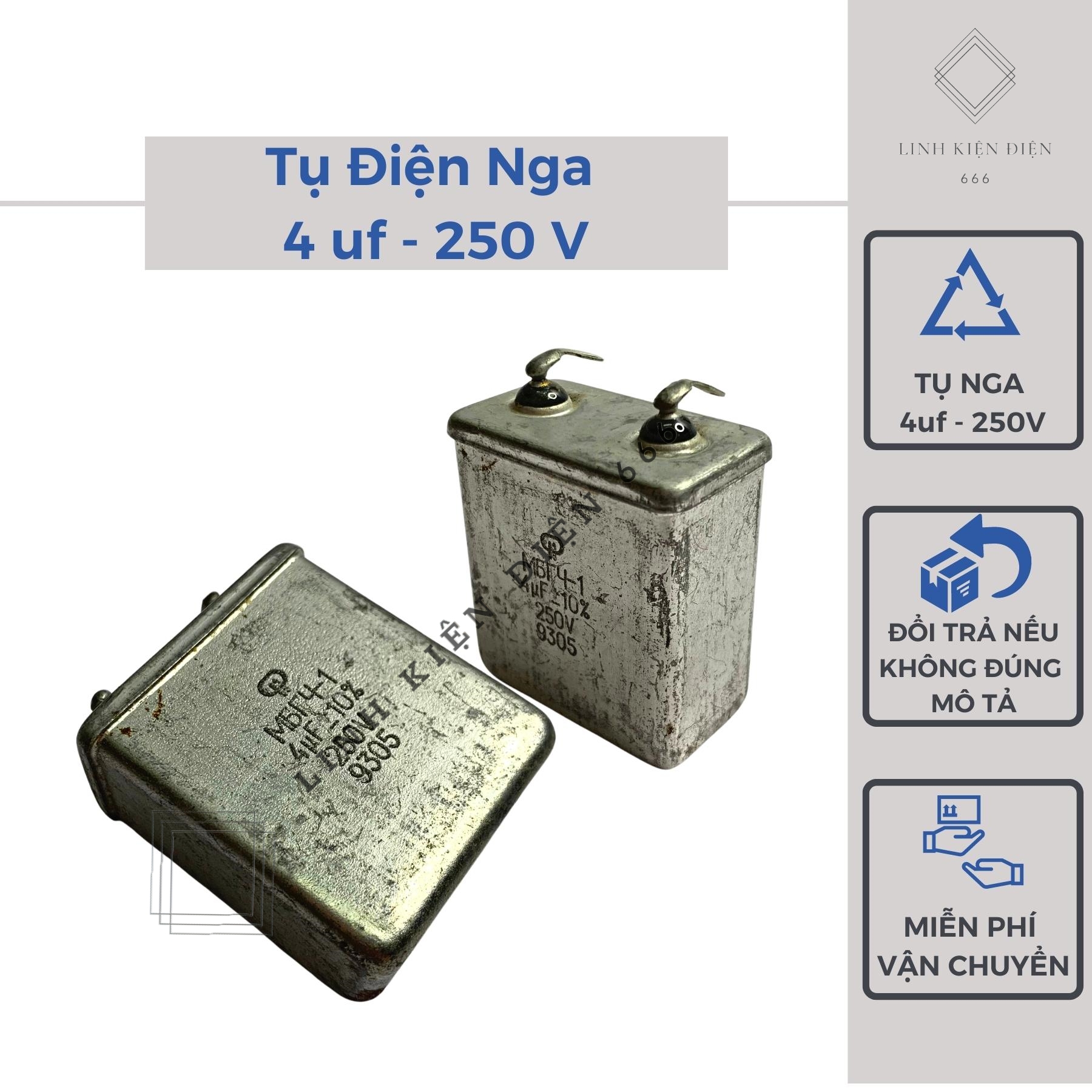 Tụ dầu nga 4uf 250v tụ nga rẻ loại tốt