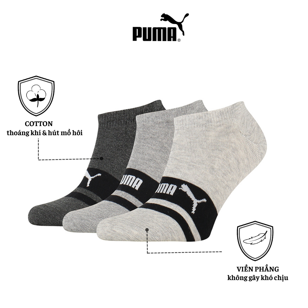 Puma Combo 3 đôi tất nam nữ Unisex cổ ngắn Puma Unisex Noshow