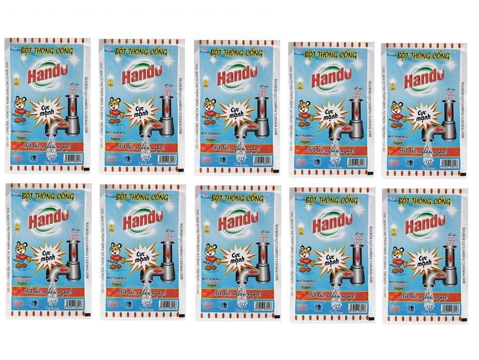 Bộ 10 gói bột thông cống 100g nội địa hando bhkn21