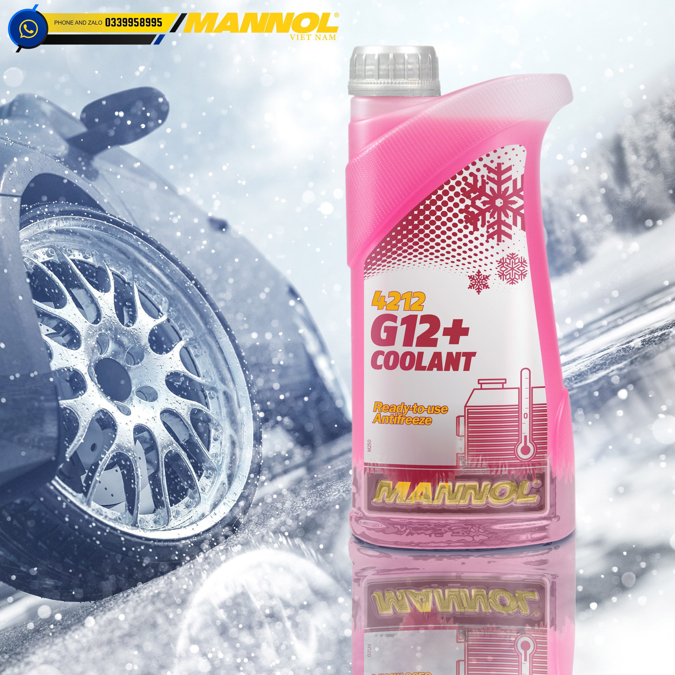 Nước giải nhiệt Mannol 4212 Coolant G12+ - chai 1000g - 1kg