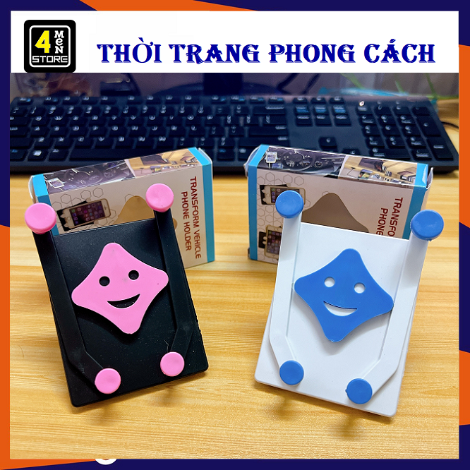 Giá đỡ điện thoại hình mặt cười - dụng cụ để điện thoại đa năng hình mặt cười